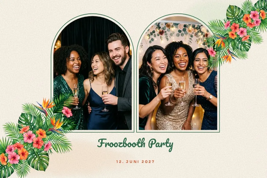 Fotobox-Vorlage « Monstera & Hibiskus »
