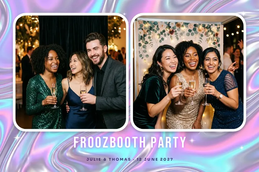 Photo booth template « Chrome Y2K »