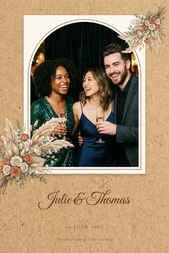 Modèle photobooth « Bohème pampa »