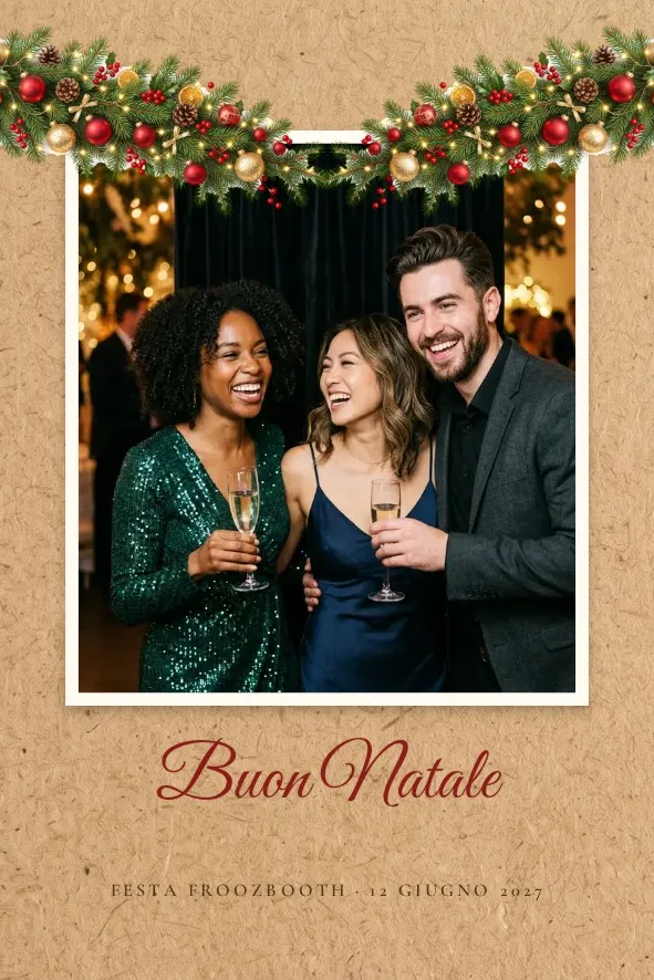 Modello photo booth « Abete e palline dorate »